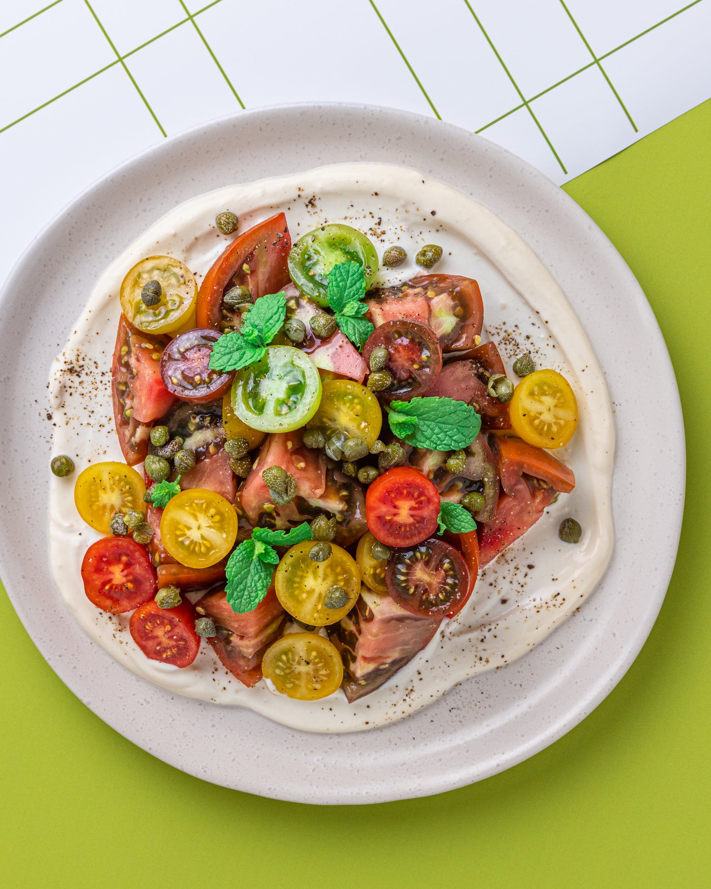 Summer Tomato Salad with Tahini Yoghurt